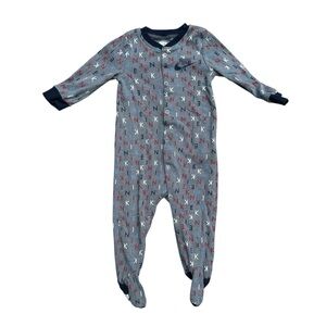 Nike Logo Blue and Red Footies One Piece 9 Months Snaps Sports